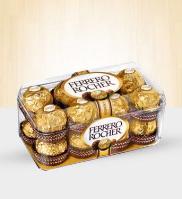 A tempting combination of smooth chocolaty cream surrounding a whole hazelnut; within a delicate, crisp wafer all developed in milk chocolate and finely chopped hazelnuts. Perfect for gifting, sharing or indulging on your own. Ferrero 16s