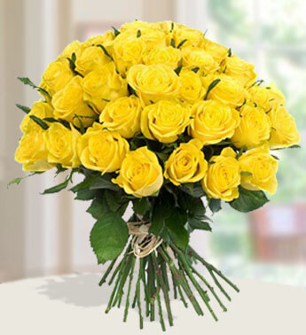 Bunch of 30 stems of Yellow Roses in nice wrapping Positivity